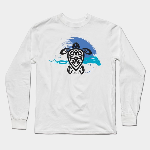 Tribal Turtle Maui Long Sleeve T-Shirt by srwdesign